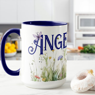 Caneca Nome pessoal flor silvestre