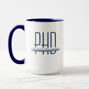 Caneca Nome PhD Azul