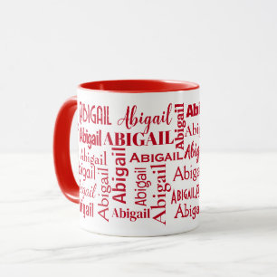 Caneca Nome Red ABIGAIL em Branco