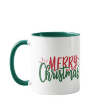 Nome simples Feliz Natal Vermelho e Verde