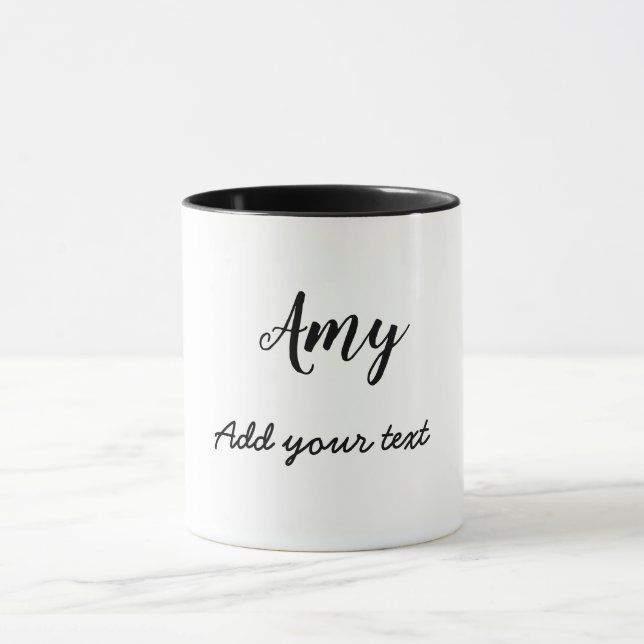 Caneca nome simples mínimo personalizado monograma clássi (Centro)