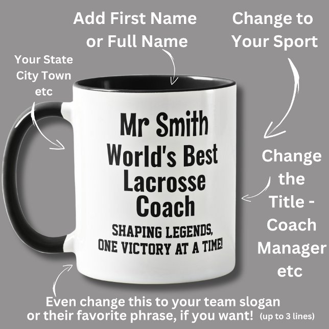 Caneca Nome, World Best Lacrosse Coach (Criador carregado)