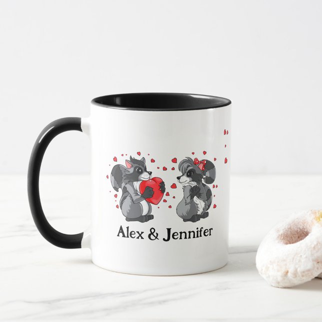 Caneca Nomes de Casais de Amor Personalizados (Criador carregado)