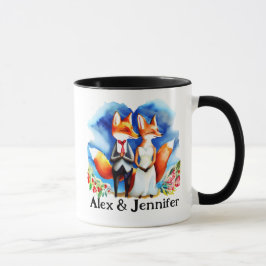 Caneca Nomes de Casal Fox Personalizados