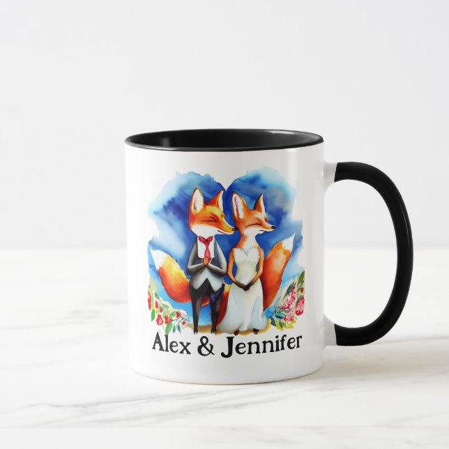 Caneca Nomes de Casal Fox Personalizados (Direita)