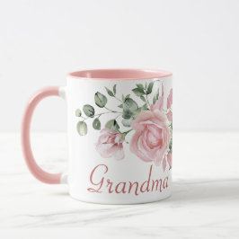 Caneca Nomes de Crianças Florais 4, Rosas Rosa Personaliz