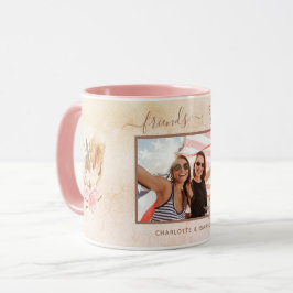 Caneca Nomes de fotografias de melhores amigos pampas ros