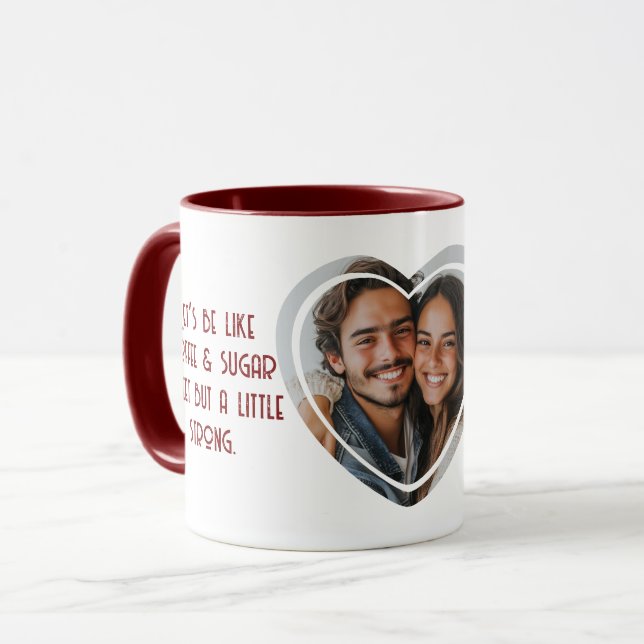 Caneca Nomes de Fotografias Personalizadas em Forma de Co (Frente Esquerda)