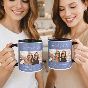 Caneca Nomes de fotos azuis e poeirentos dos melhores ami
