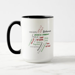 Caneca Nomes de Jesus Star Word Cloud Christmas