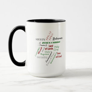 Caneca Nomes de Jesus Star Word Cloud Christmas