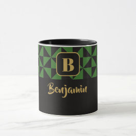 Caneca Nomes Personalizados do Duo Geo Black & Forest Gre