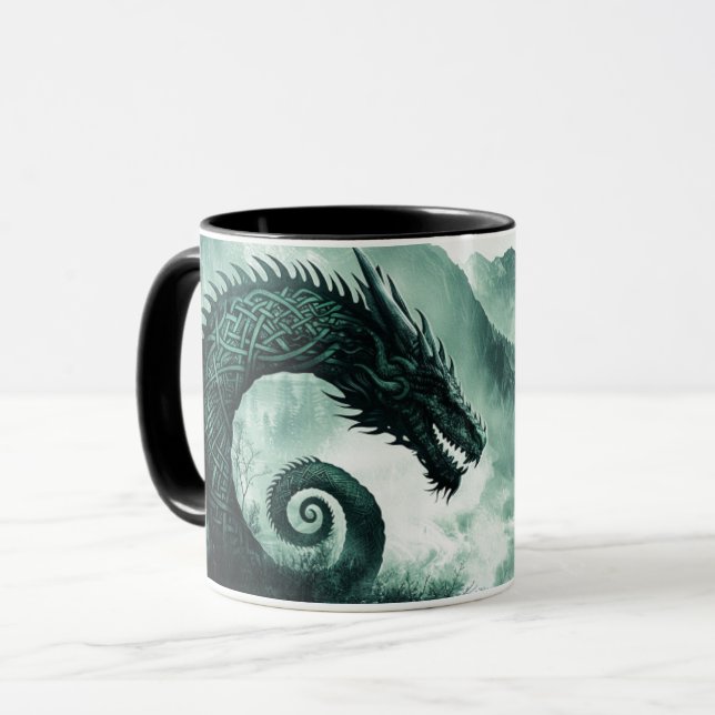 Caneca Norse Dragon Viking Samhain Halloween (Frente Esquerda)