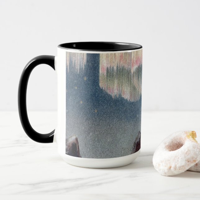 Caneca Norte Aurora Borealis Luz Destino (Com Donut)