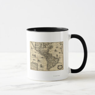 Caneca Norte e Ámérica do Sul - mapa panorâmico