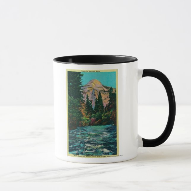 Caneca North Dome e Merced River de Happy Isles (Direita)
