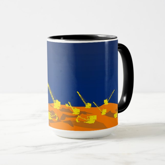 Caneca Northwest Crane and Shovel OPERANDO arte de ENGENH (Frente Esquerda)