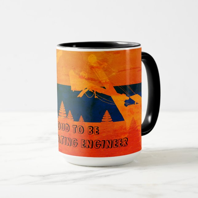Caneca Northwest Crane and Shovel OPERANDO arte de ENGENH (Frente Esquerda)