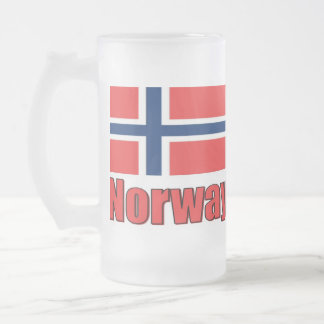 caneca Noruega \ bandeira do fosco 16oz