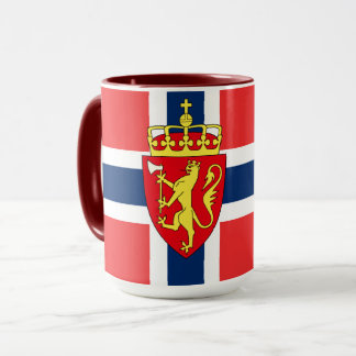 Caneca Noruega, pavilhão norueguês, com casaco de armas