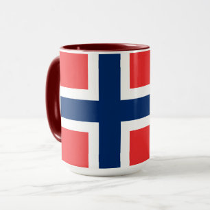Caneca Noruega, pavilhão norueguês, com casaco de armas