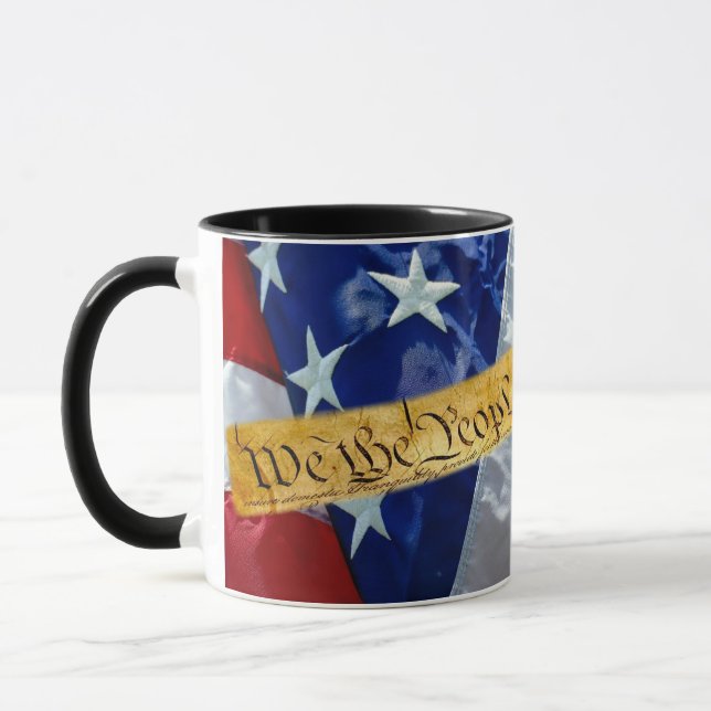 Caneca Nós, A Bandeira Americana Da Pessoas (Esquerda)