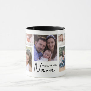 Caneca Nós Amamos Você Nana 13 Colagem de Fotos Branco