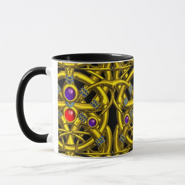 Caneca NÓS CELTICOS abstrato DOURADOS COM GEMSTONAS (Esquerda)
