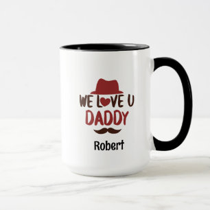 Caneca Nós te amamos papai design engraçado 