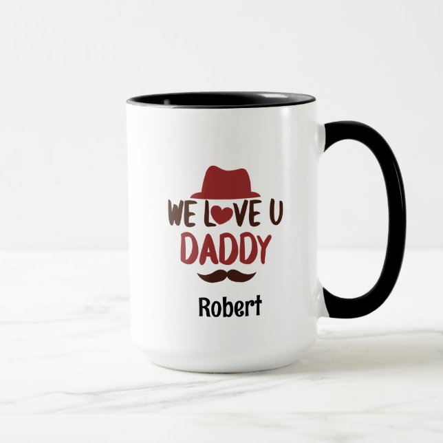 Caneca Nós te amamos papai design engraçado  (Direita)