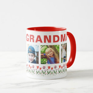 Caneca Nós te amamos Vovó Flores 5 Fotos Lembrança