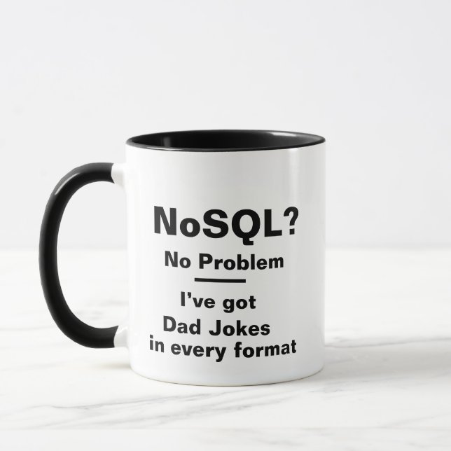 Caneca NoSQL Sem Problema - Piada de Pai Desenvolv (Esquerda)
