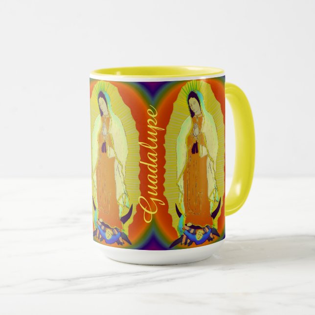 Caneca nossa dama de café de dois tons. (Frente Esquerda)