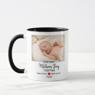 Caneca Nosso Primeiro Dia das Mães com Foto Personalizada