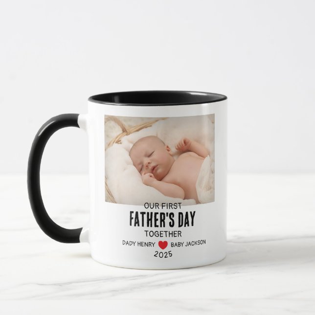 Caneca Nosso Primeiro Dia dos Pais com Foto Personalizada (Esquerda)