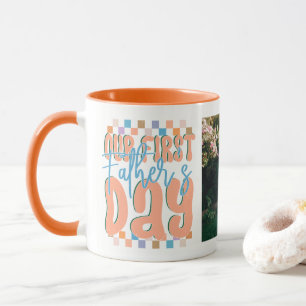 Caneca Nosso Primeiro Dia dos Pais Retro Foto Personaliza