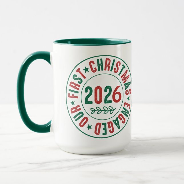 Caneca Nosso Primeiro Natal Feriado Em Café (Esquerda)