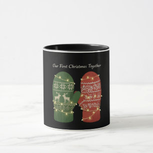Caneca Nosso Primeiro Natal Juntos Aconchegante Tricôté