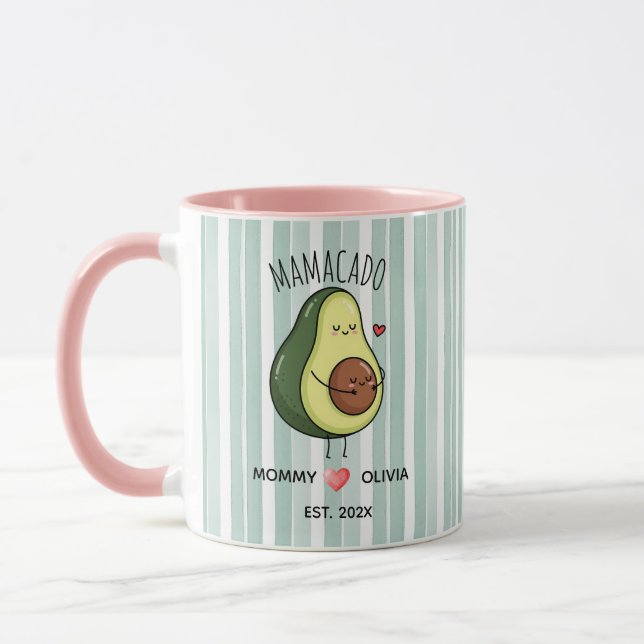 Caneca Nosso Primeiro Presente do Dia das Mães, Abacate F (Esquerda)