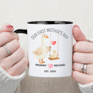 Caneca Nosso Primeiro Presente do Dia das Mães, Mamãe e P