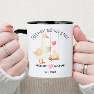 Caneca Nosso Primeiro Presente do Dia das Mães, Mamãe e P