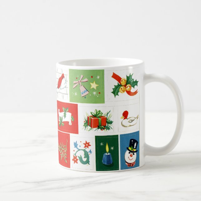 Caneca nostálgica dos ícones do natal vintage (Direita)