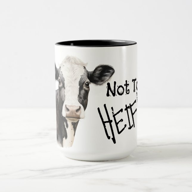 Caneca Not today heifer black and white cow (Centro)