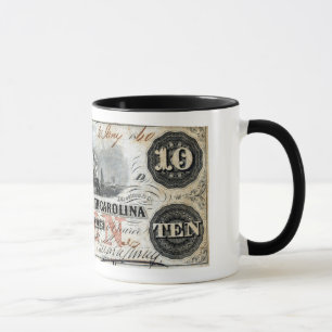 Caneca Nota de 1860 Dólar da Carolina do Sul