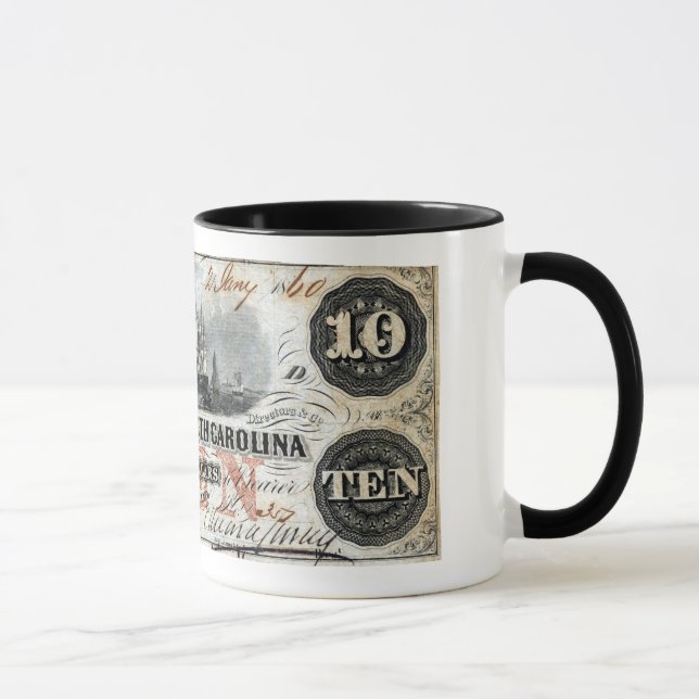 Caneca Nota de 1860 Dólar da Carolina do Sul (Direita)