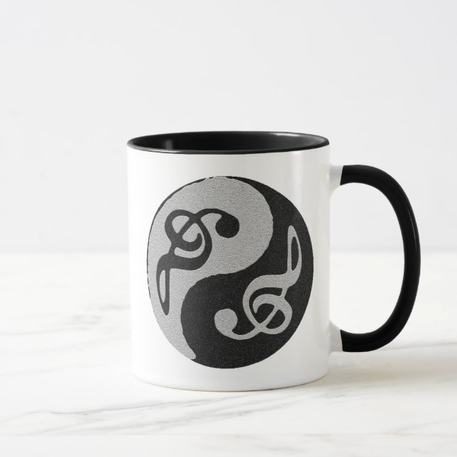 Caneca nota de clave de música yin yang (Direita)