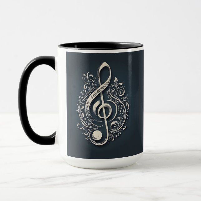 Caneca Nota de Limpeza Musical de Nome Personalizado (Esquerda)