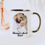 Caneca Nota personalizada do melhor Pai do mundo retrorre<br><div class="desc">A melhor caneca de pai do mundo apresenta uma fonte retrô,  uma foto arquitetada e uma nota personalizada. É o presente perfeito para o dia de os pais! Mude a foto e personalize a letra no fundo para derreter o coração do pai!</div>