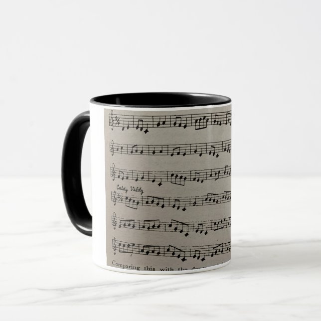 Caneca Notações musicais de sinfonia clássica (Frente Esquerda)