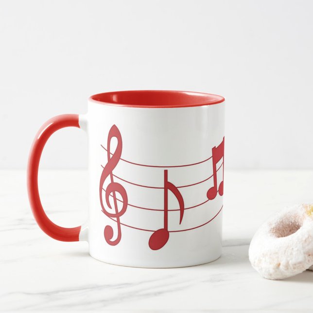 Caneca Notas de Música (Red music notes coffee mug!)